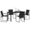 vidaXL Garten Essgruppe 5 pcs Schwarz Pulverbeschichteter Stahl