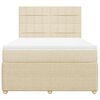 vidaXL Boxspringbett mit Matratze Creme 160x200 cm Stoff