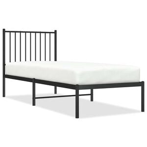 vidaXL Bettgestell mit Kopfteil Metall Schwarz 75x190 cm