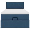 vidaXL Ottoman-Bett mit Matratze & LEDs Blau 80x200 cm Stoff
