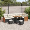 vidaXL Gartensofa-set mit Kissen 11 pcs Schwarz und Creme Poly-Rattan