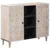 vidaXL Sideboard mit Regal Wei&szlig; 90 x 33,5 x 75 cm Massivholz Mango