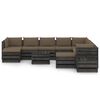 vidaXL 12-tlg. Garten-Lounge-Set mit Kissen Grau Impr&auml;gniertes Holz