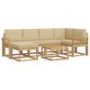 vidaXL Outdoor-Sofagarnitur 7 pcs Wei&szlig; und Beige Massivholz Akazie