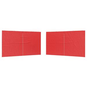 vidaXL Partyzelt-Seitenteil 2 Stk. 400 x 195 cm Rot PE und Stahl