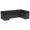 vidaXL 8-tlg. Garten-Sofagarnitur mit Kissen Schwarz Poly Rattan