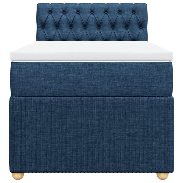 vidaXL Boxspringbett mit Matratze Blau 90x190 cm Stoff