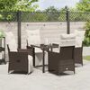 vidaXL Garten Essgruppe mit Kissen 5 pcs Braun Poly Rattan