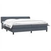 vidaXL Boxspringbett mit Matratzen Dunkelgrau 200x210 cm Samt