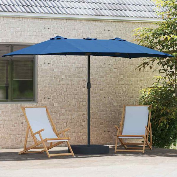 vidaXL Gartenparasol Blau 385 x 209 x 244 cm Stoff