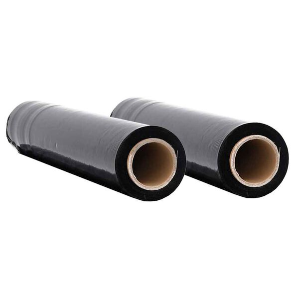 vidaXL Stretchfolie 2 Stk. Schwarz 20 &mu;m 50 cm x 150 m