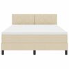 vidaXL Boxspringbett mit Matratze Creme 160 x 200 cm Stoff