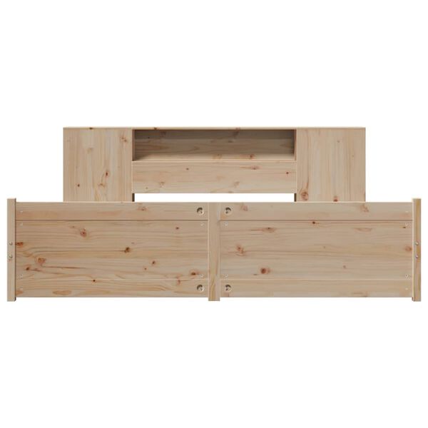 vidaXL Massivholzbett mit Regal ohne Matratze 180x200 cm Kiefer