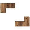 vidaXL TV-Schrankset Wandmontiert 4 pcs Altholz Holzwerkstoff