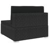 vidaXL Modular-Sofa-Mittelteil 1 Stk. + Auflagen Poly Rattan Schwarz