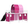 vidaXL Kinder-Etagenbett Wei&szlig; und Rosa 99,5 x 190 cm Metall