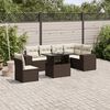 vidaXL 7-tlg. Garten-Sofagarnitur mit Kissen Braun Poly Rattan