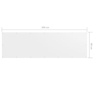 vidaXL Balkon-Sichtschutz Weiß 90x300 cm Oxford-Gewebe