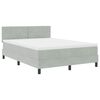 vidaXL Boxspringbett mit Matratze Hellgrau 140 x 200 cm Samt