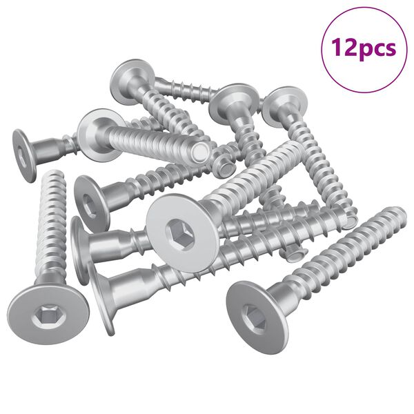vidaXL Confirmat-Schrauben 12 pcs Silber &Oslash;5 x 40 mm Metall