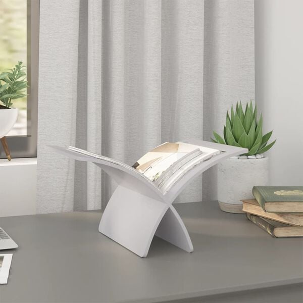 vidaXL Zeitungsständer Holz Freistehend Weiß