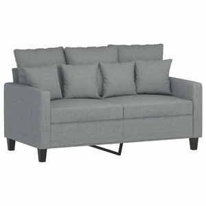 vidaXL 2-Sitzer-Sofa Hellgrau 120 cm Stoff