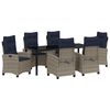 vidaXL Garten Essgruppe 7 stk. Grau Poly-Rattan