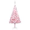 vidaXL K&uuml;nstlicher Weihnachtsbaum mit Beleuchtung & Kugeln Rosa 210cm