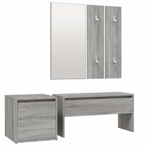 vidaXL Garderoben-Set Grau Sonoma Holzwerkstoff