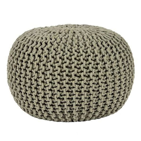 LABEL51 Pouf Gestrickt Baumwolle M Olivgrün