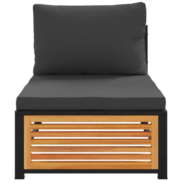 vidaXL Gartensessel ohne Armlehnen mit Kissen Massivholz Akazie