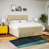 vidaXL Boxspringbett mit Matratze Creme 180x200 cm Stoff