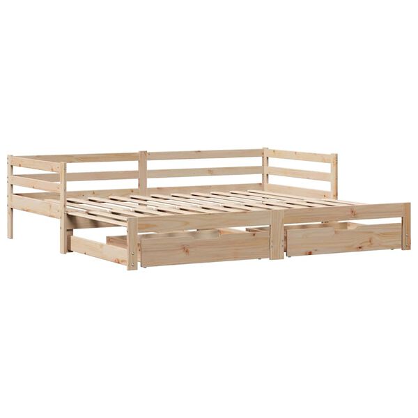 vidaXL Tagesbett Ausziehbar mit Schubladen ohne Matratze 90x190 cm