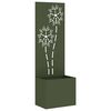 vidaXL Garten Sichtschutz-Leinwand Floral Olivgr&uuml;n 50 x 140 cm