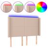 vidaXL LED Kopfteil Cappuccino-Braun 147x16x118/128cm Kunstleder