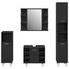 vidaXL Badezimmerm&ouml;bel-Set mit Regal 4 pcs Schwarz 30 x 30 x 179,5 cm