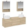 vidaXL Badezimmerm&ouml;bel-Set 5 pcs Sonoma-Eiche Ingenieurholz und Glas