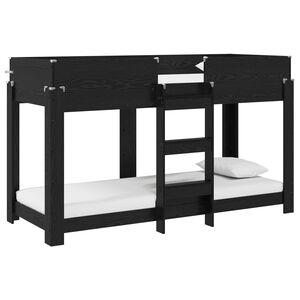 vidaXL Etagenbett f&uuml;r Kinder Schwarz Eichen-Optik 75 x 190 cm