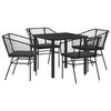 vidaXL Garten Essgruppe 5 pcs Schwarz Poly-Rattan
