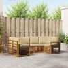vidaXL Ecksofa Set mit Kissen 6 pcs Natur Massivholz Akazie