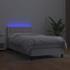 vidaXL Boxspringbett mit Matratze & LED Wei&szlig; 100x200 cm Kunstleder