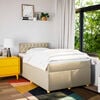 vidaXL Boxspringbett mit Matratze Creme 120x200 cm Stoff