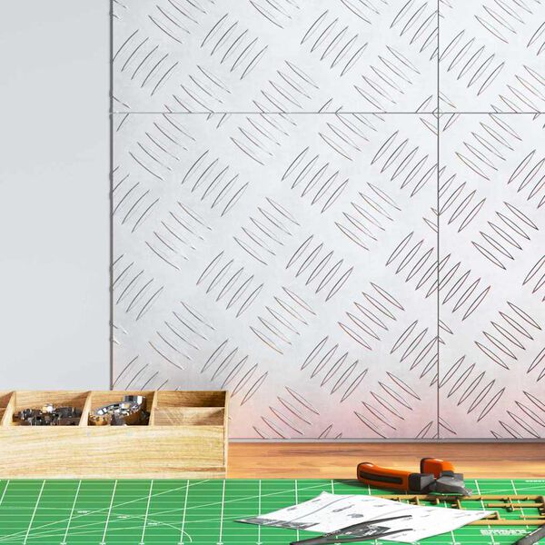 vidaXL Treppe Tritt Quadratisch 4 pcs Silber 30 x 30 cm Aluminium