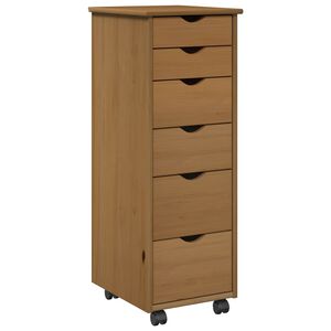 vidaXL Rollschrank 34 x 39 x 93,5 cm Massivholz Kiefer Honigbraun