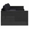 vidaXL 2-tlg. Garten-Lounge-Set mit Kissen Schwarz Poly Rattan