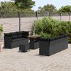 vidaXL Garten-Sofa-Set mit Kissen mit Speicher 10 pcs Schwarz