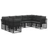 vidaXL Outdoor-Sofagarnitur Schwarz und Dunkelgrau Polyester