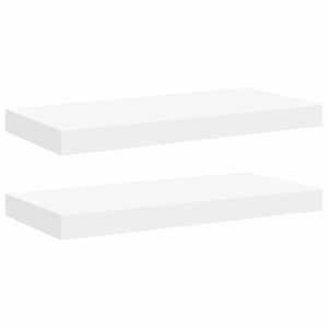 vidaXL Schweberegale 2 Stk. Wei&szlig; 50x23x3,8 cm MDF
