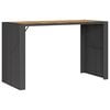 vidaXL Garten-Bartisch mit Holzplatte Schwarz 185x80x110 cm Polyrattan