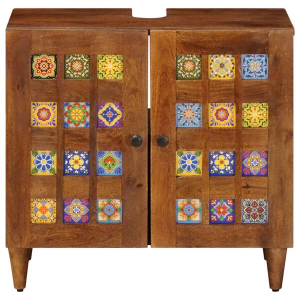 vidaXL Waschbeckenschrank mit Speicher mit T&uuml;r Walnuss 62 x 33 x 58 cm